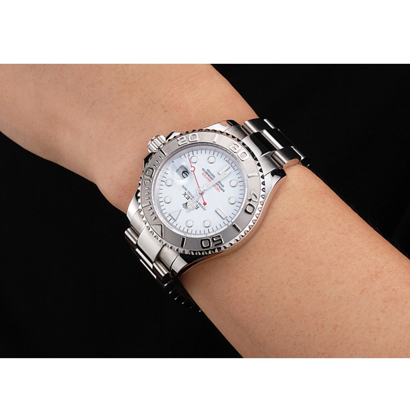 AAA replica watch Steel Yacht-Master And Staniless Rolex Case Dial Swiss Bracelet White 0603